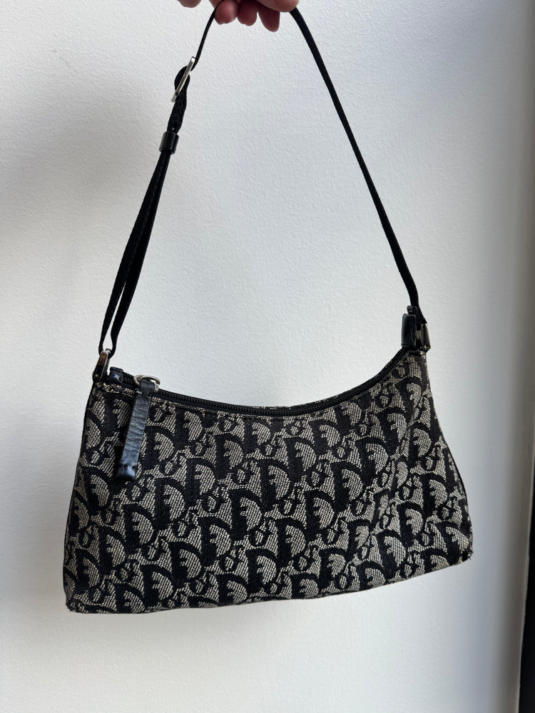 Vintage Dior 2002 Black Diorissimo Shoulder Bag