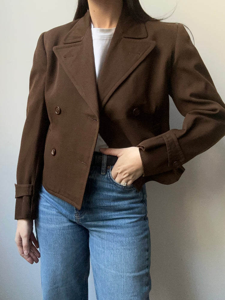 Vintage 60's Brown Waterproof Skimeister Fitted Blazer Size 2