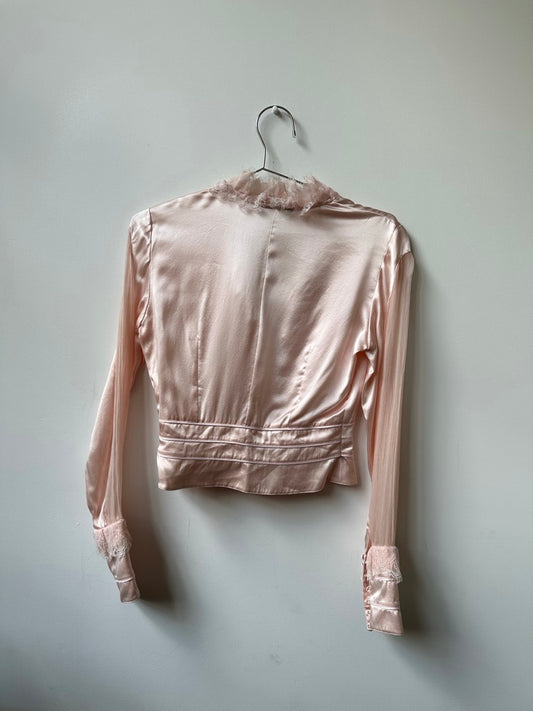 Vintage Blush Pink Bustier Top Size Small