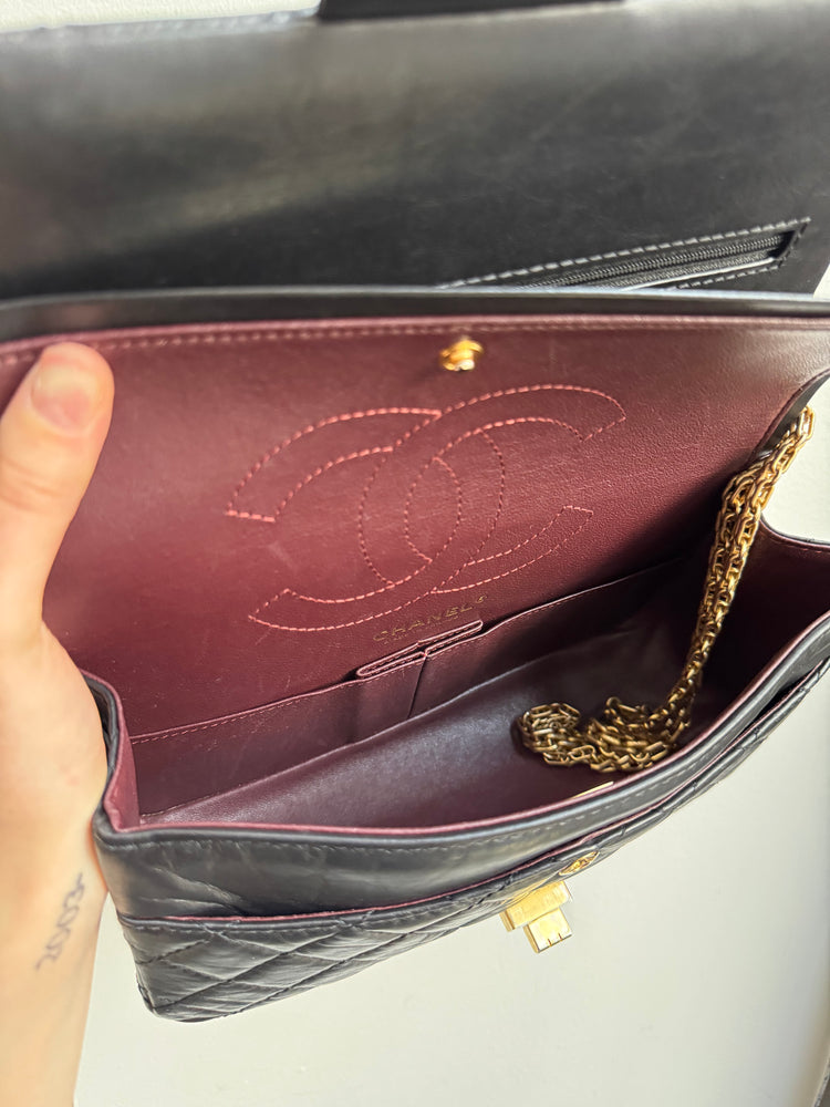 Chanel Black Quilted Calfskin Leather Reissue 225 Flap Bag