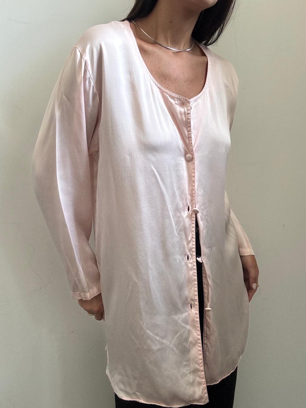 Vintage Victoria’s Secret Silk Light Pink Blouse Size Small
