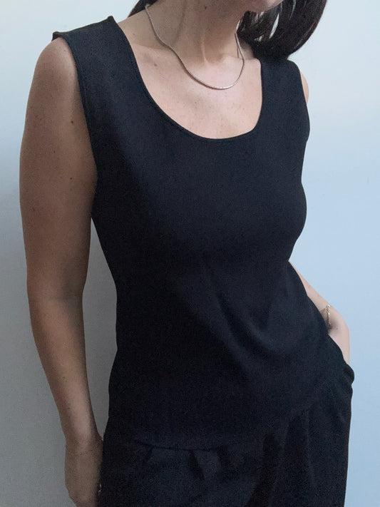 Vintage Black Stretch Classic Tank Size M