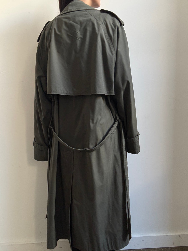 Vintage Olive Burberry Trench Coat Size Medium