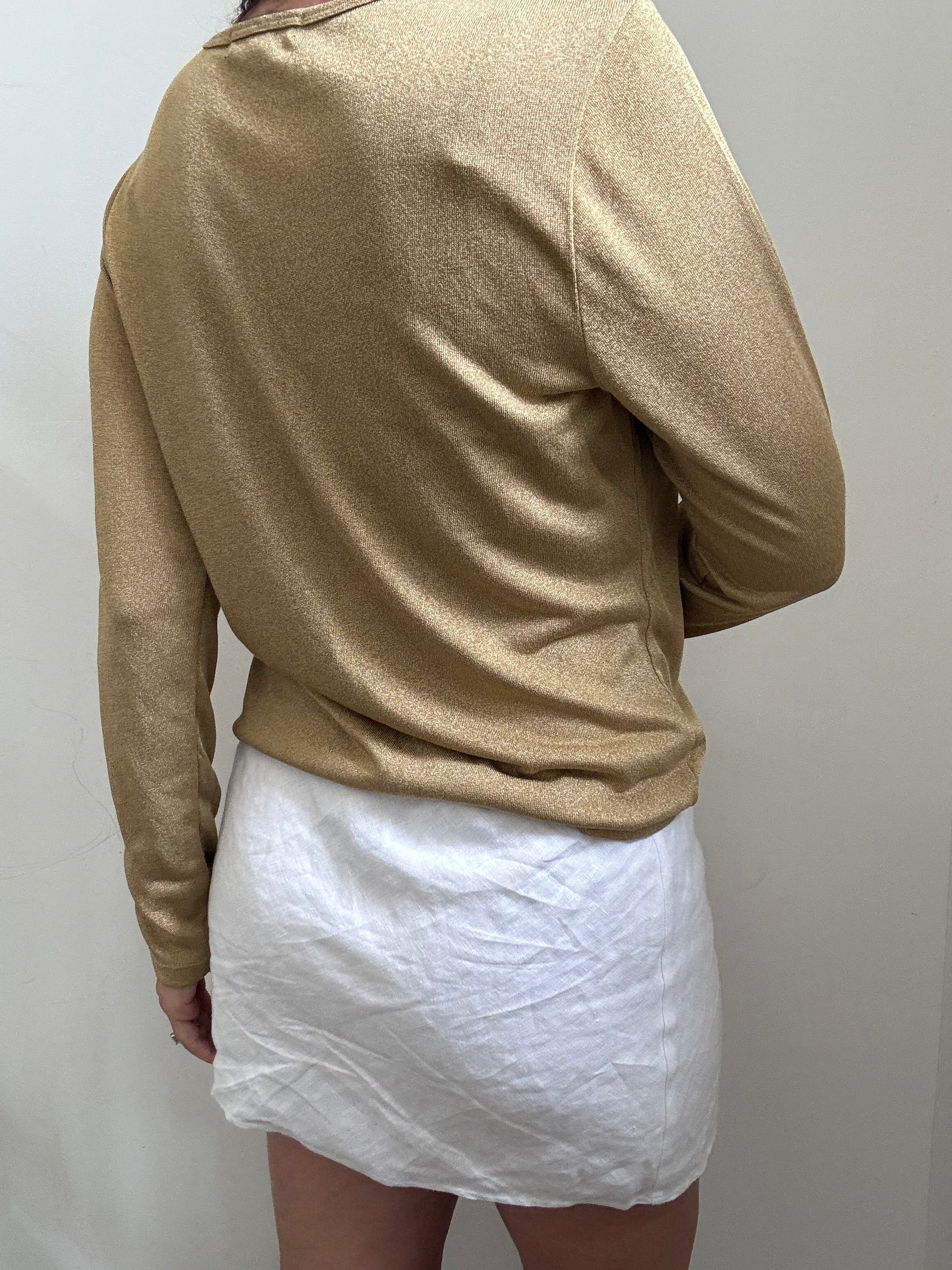 Vintage Ralph Lauren Gold Long Sleeve Top Size Large