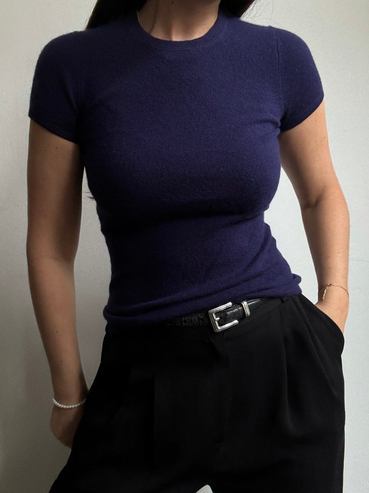 Vintage Indigo Cashmere Knit Top Size X-Small