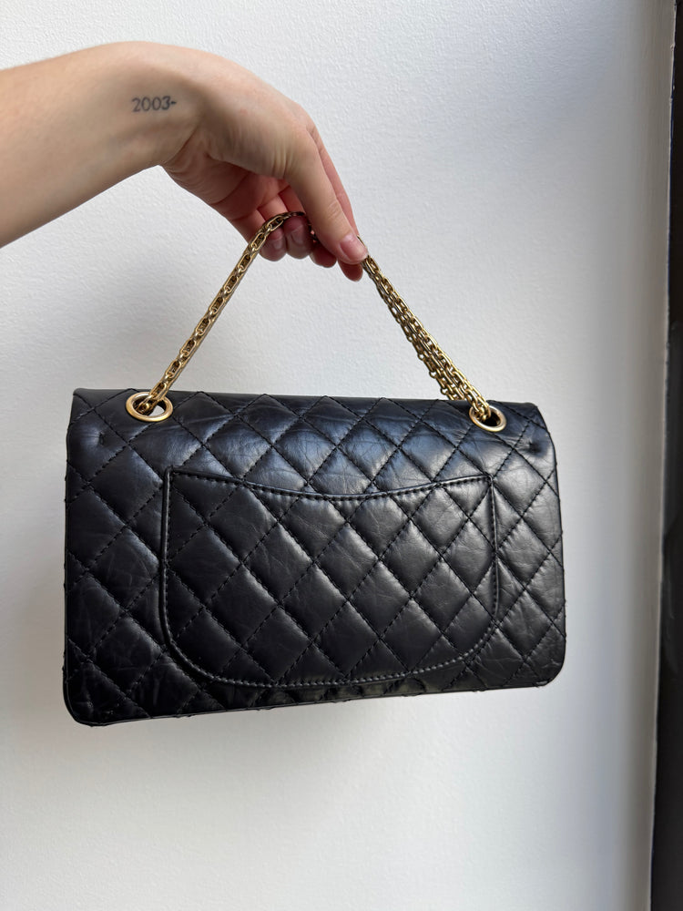 Chanel Black Quilted Calfskin Leather Reissue 225 Flap Bag
