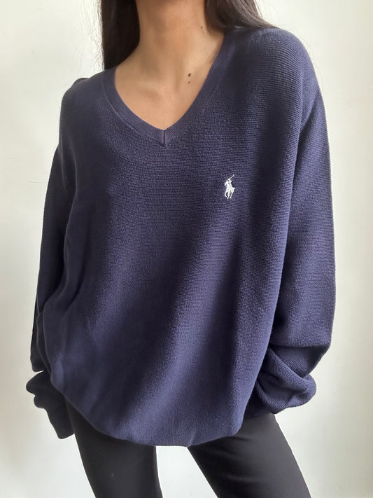Vintage Polo Ralph Lauren Navy Blue Sweater Size Extra Large