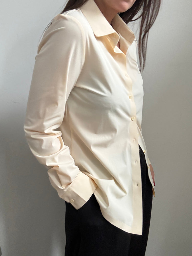 Vintage Cream Button Up Blouse Size Medium