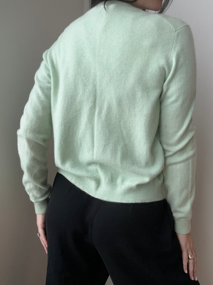 Vintage Cashmere Mint Cardigan and T-Shirt Set