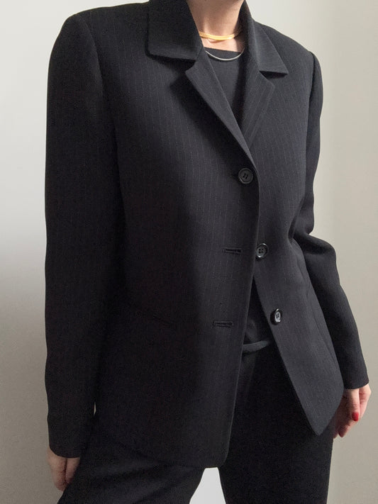 Vintage Pinstripe Skirt and Blazer Set Size Large