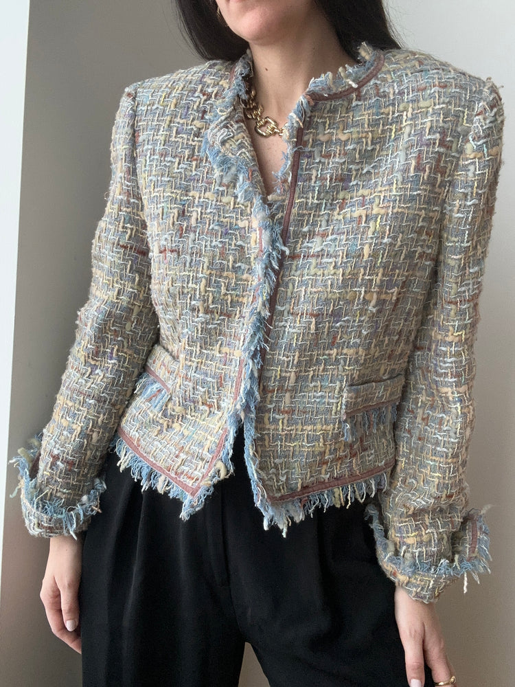 Vintage Tweed Pastel Blazer Size 10