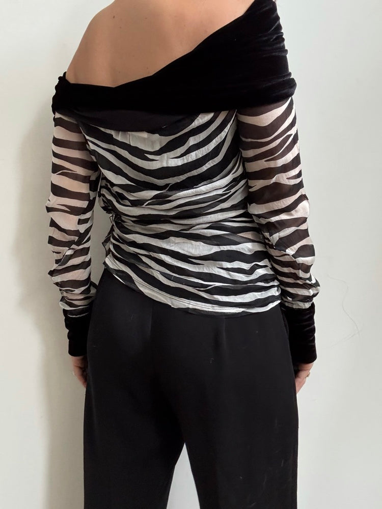 Vintage D&G Zebra Sheer Top Size X-Small