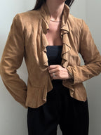 Vintage Suede Ruffle Jacket Size Medium