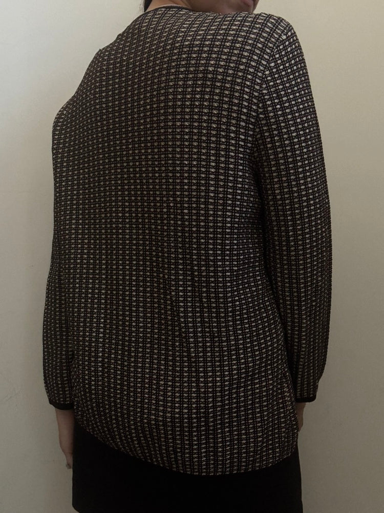 Vintage Brown Slinky Knit Tank + Cardigan Set Size XL