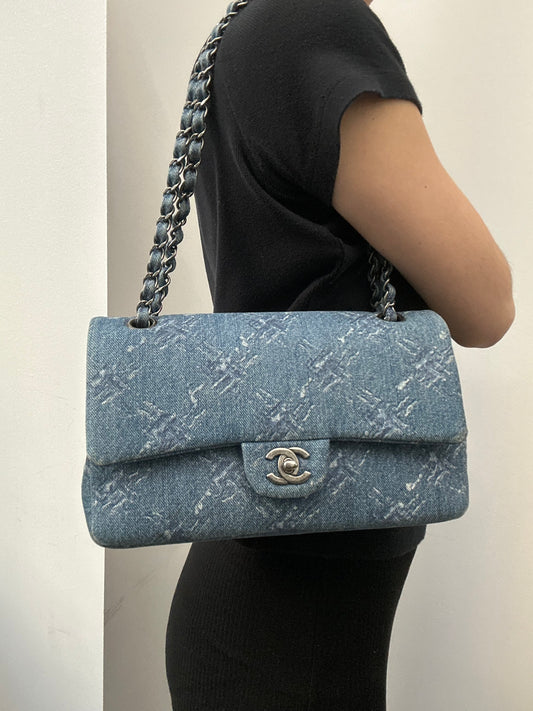 Chanel 2019 Denim Classic Double Flap Bag