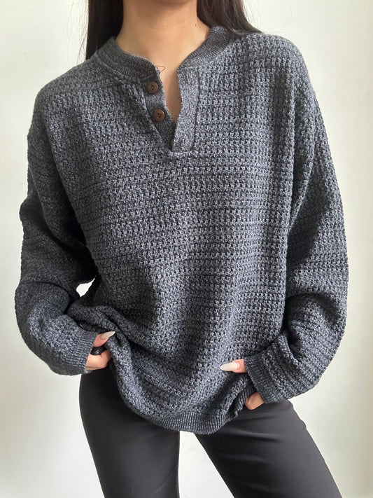 Vintage Grey Knitted Sweater Size Large