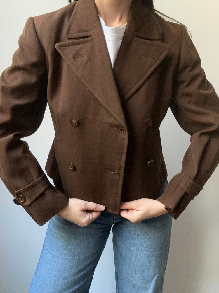 Vintage 60's Brown Waterproof Skimeister Fitted Blazer Size 2