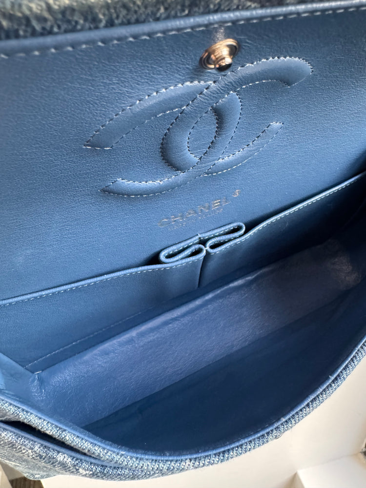 Chanel 2019 Denim Classic Double Flap Bag