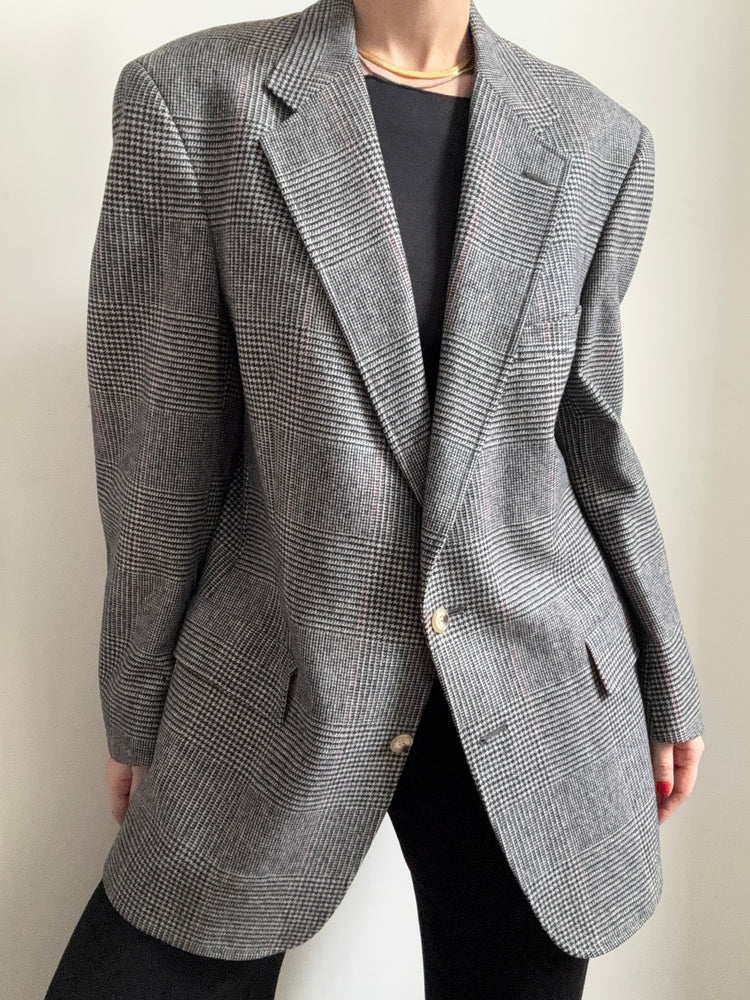 Vintage Houndstooth and Plaid Blazer Size Large