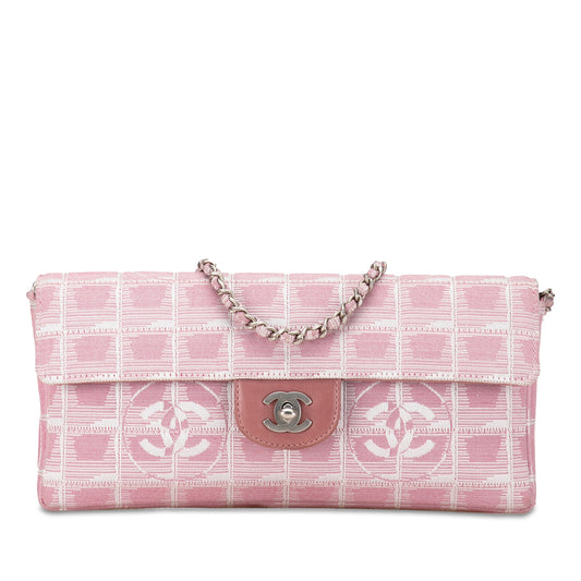 Vintage Baby Pink Chanel Canvas East West Flap