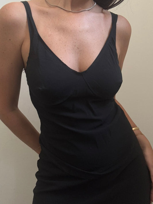 Vintage Silk Black Tank Size M