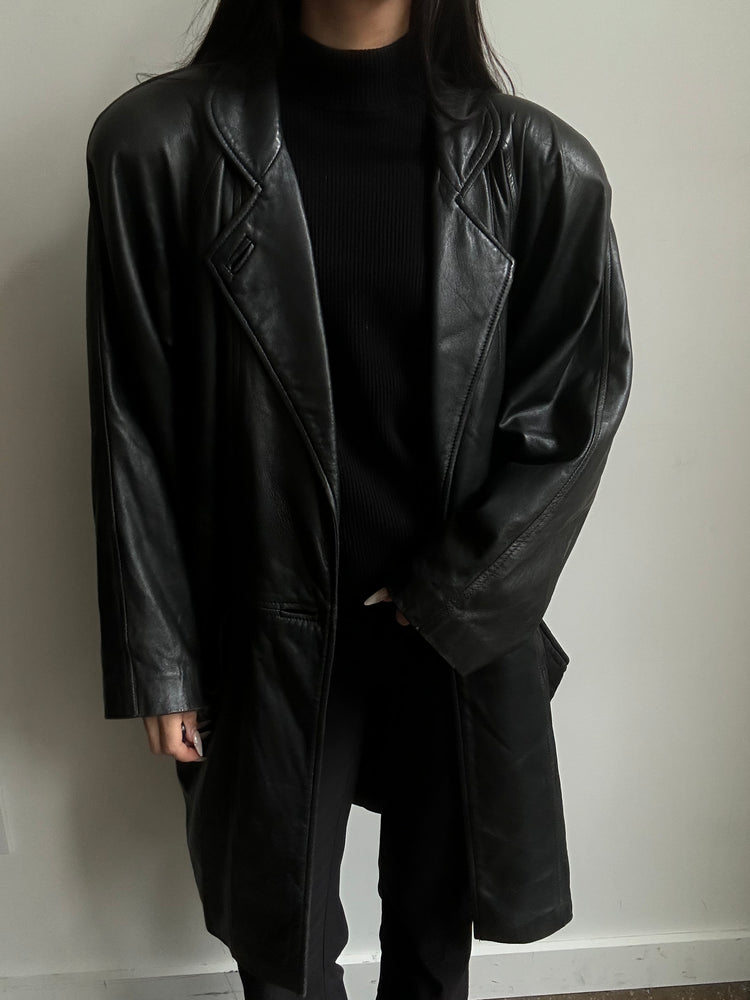 Vintage Black Leather Jacket Size Medium