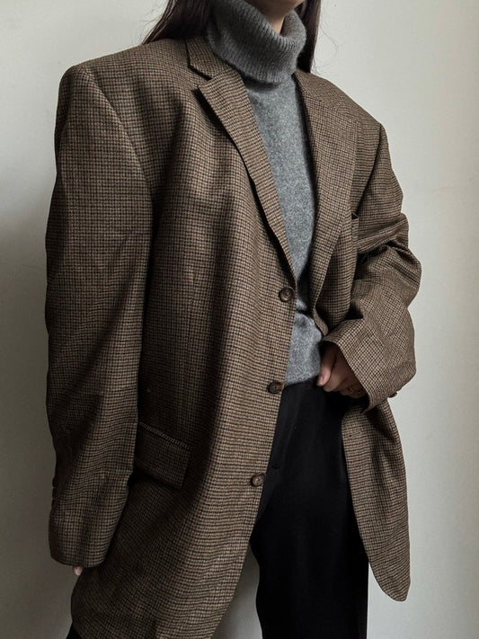 Vintage Ralph Lauren Chaps Houndstooth Blazer Size Large