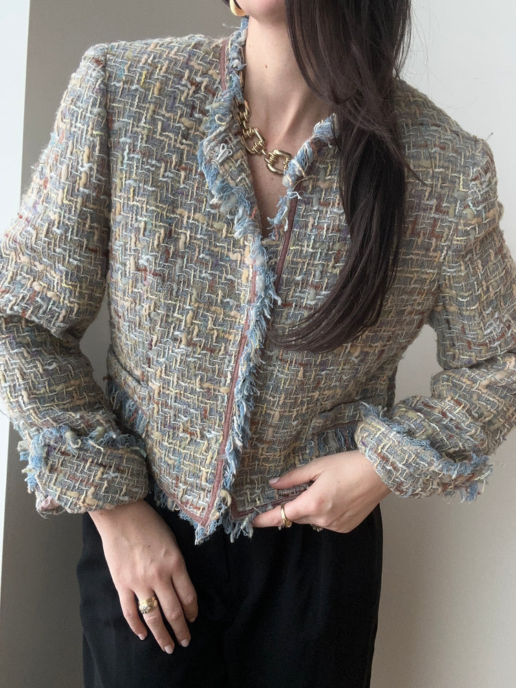 Vintage Tweed Pastel Blazer Size 10