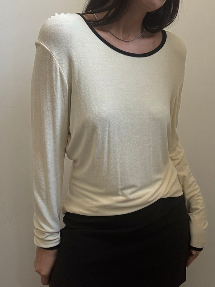 Vintage Butter Yellow Knit Slinky Top Size Medium