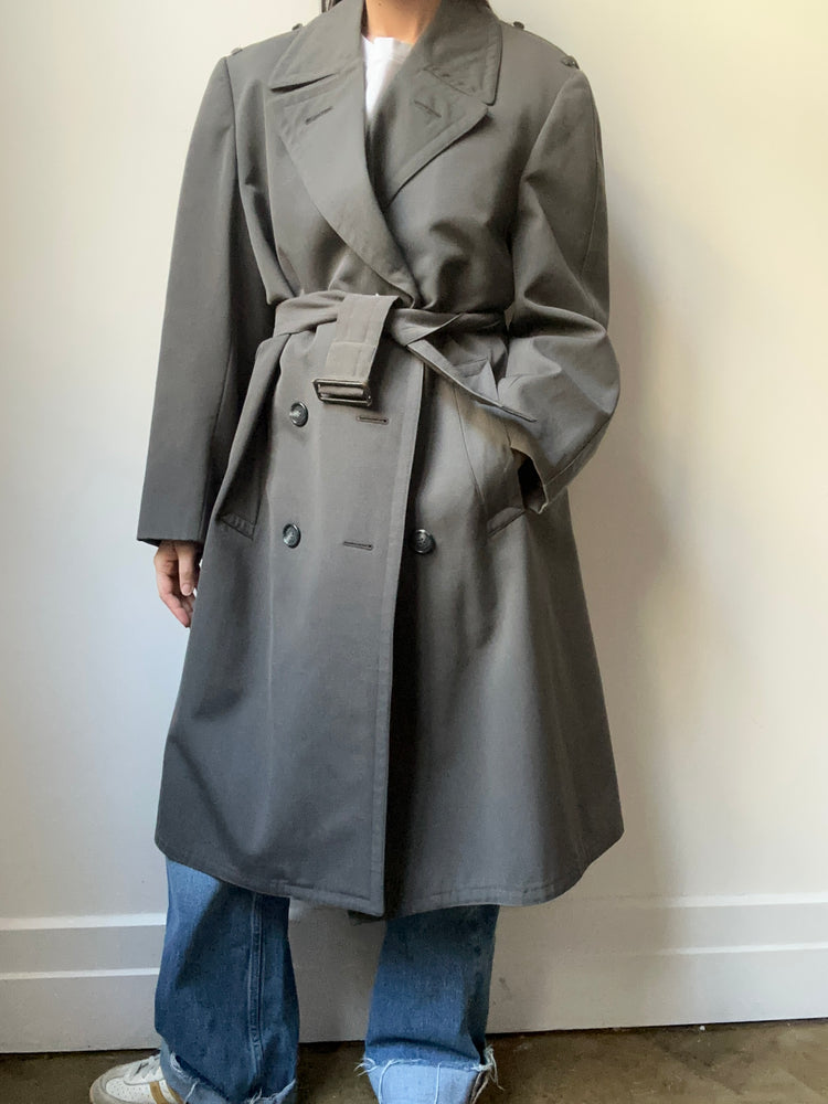 Vintage Dark Grey Trench Size M