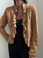 Vintage Suede Ruffle Jacket Size Medium