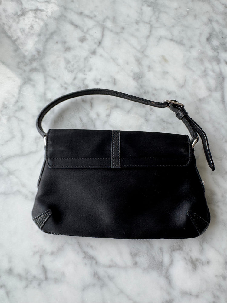 Vintage 90's Mini Gucci Black Satin Bag