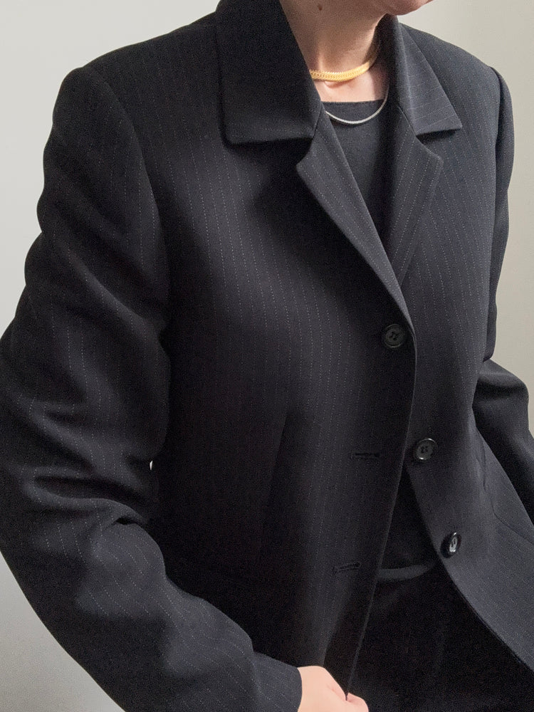 Vintage Pinstripe Skirt and Blazer Set Size Large