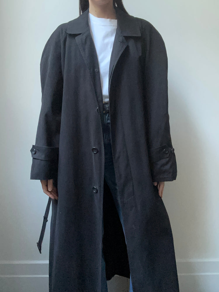 Vintage Black Trench Size M