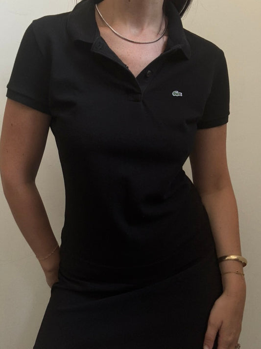 Vintage Black Short-Sleeve Lacoste Polo Size Large