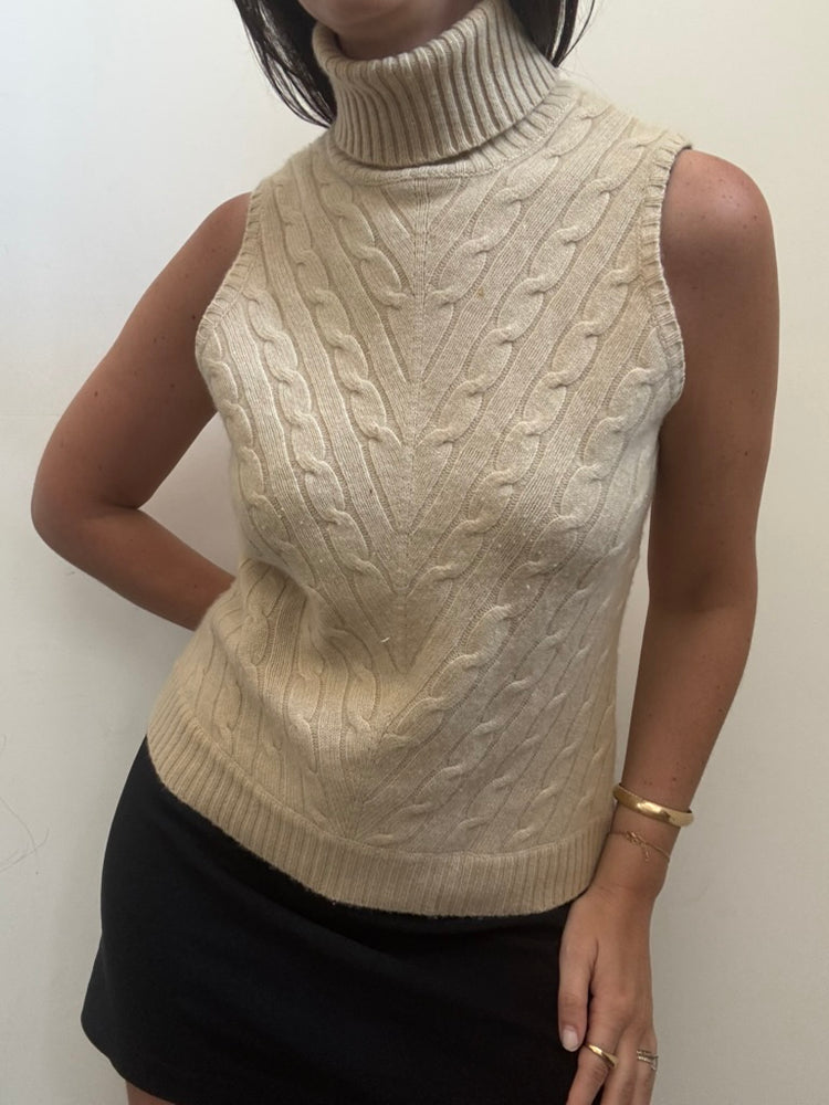 Ralph Lauren Black Label Cashmere Sleeveless Sweater Size Large