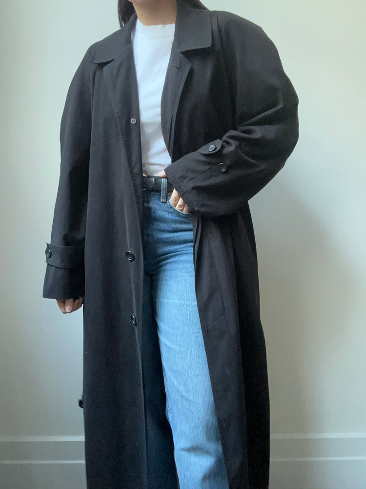 Vintage Black Trench Size M