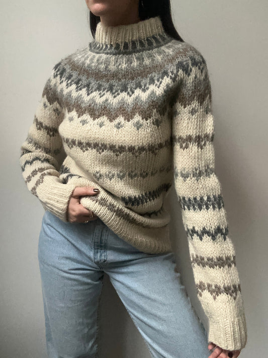 Vintage Icelandic Wool Handmade Ski Sweater Size 4/6