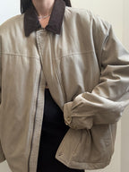 Vintage Tan Bomber Jacket Size XL
