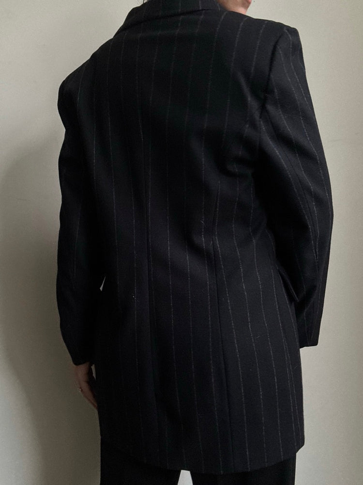 Vintage Black + White French Striped Blazer Size Medium