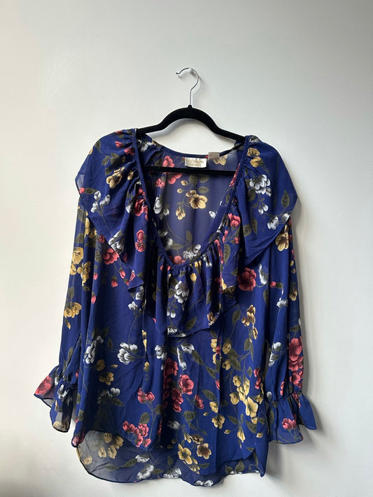 Vintage Victoria's Secret Navy + Floral Patterned Sheer Sleep Set Size Small