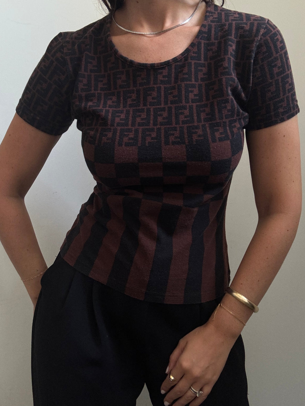 Vintage Fendi Zucca Monogram Shirt Size Large