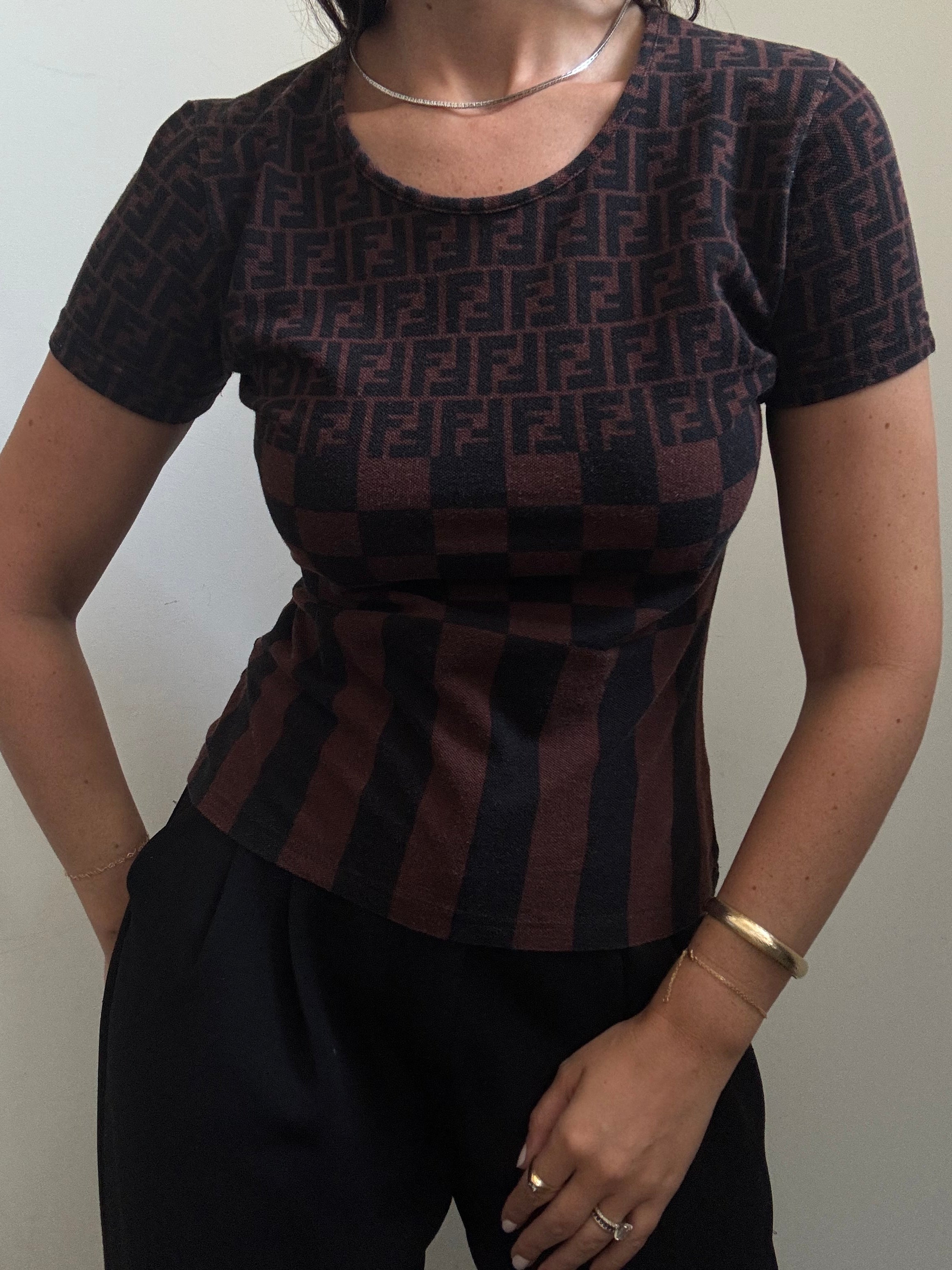 Vintage Fendi Zucca Monogram Shirt Size Large
