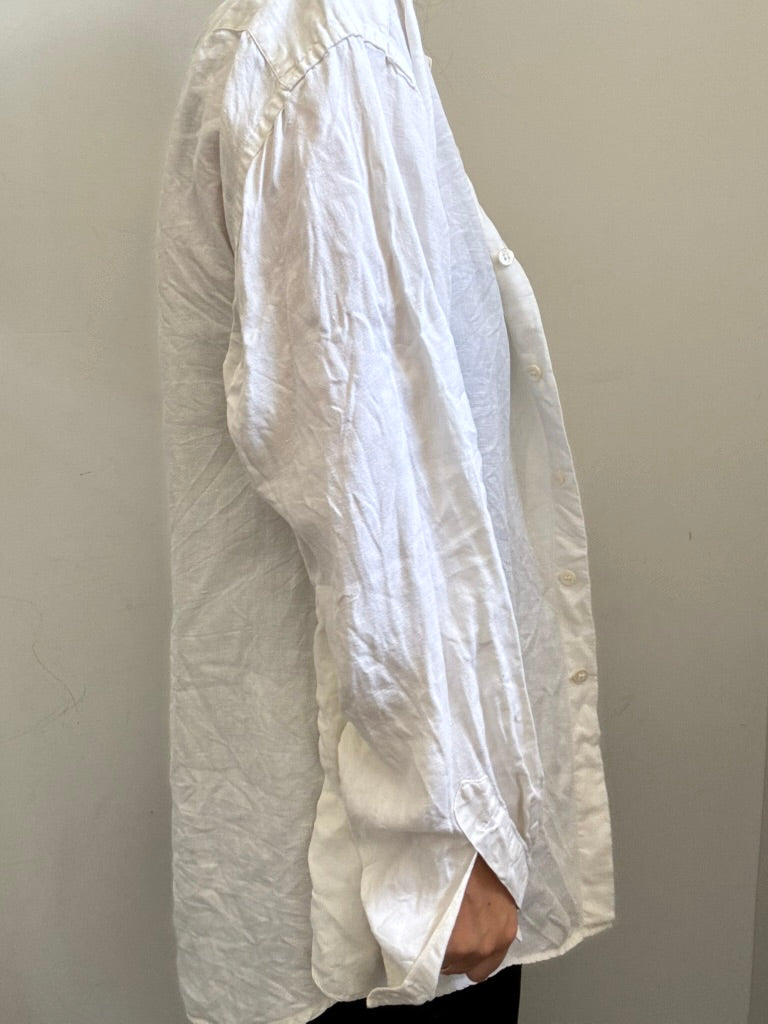 Vintage Linen Flax Blend Button-Down Size Large