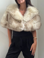 Vintage White Fox Fur Shaw
