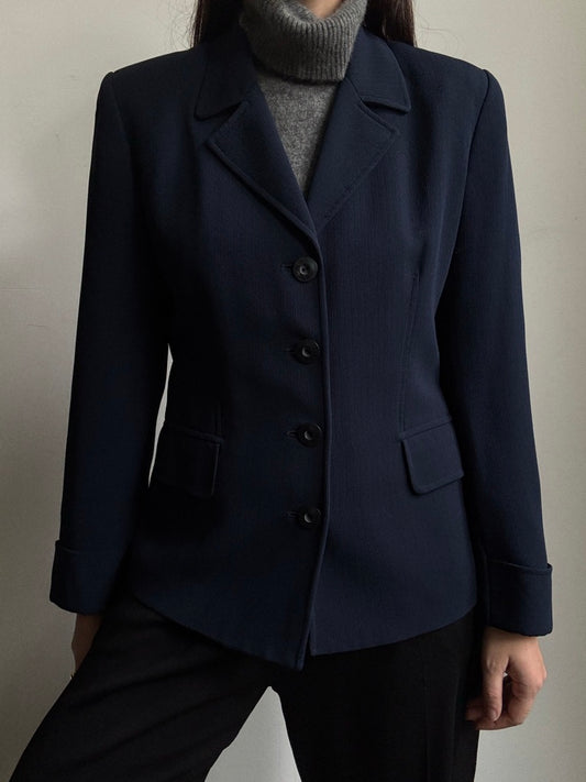 Vintage Structured Navy Blazer Size Small