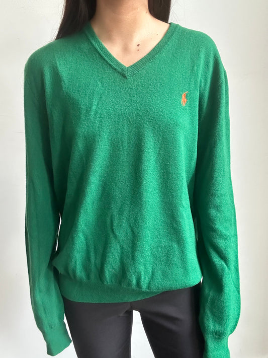 Vintage Polo Ralph Lauren Green Sweater Size Medium