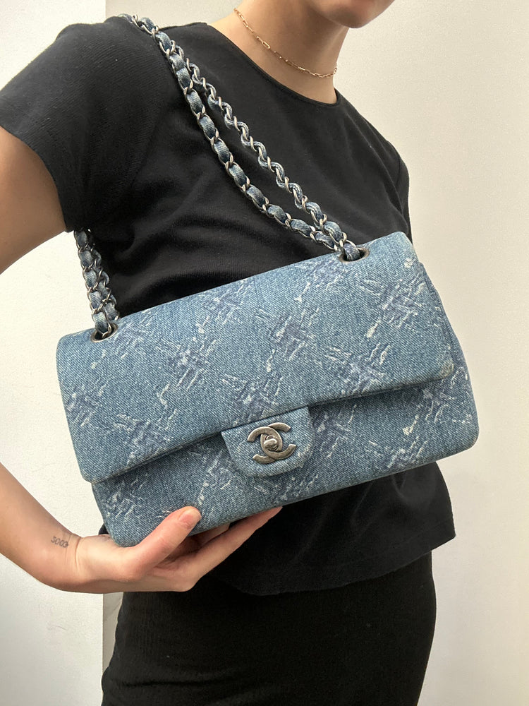 Chanel 2019 Denim Classic Double Flap Bag