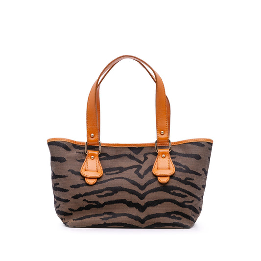 Fendi Zebra Print Canvas Handbag