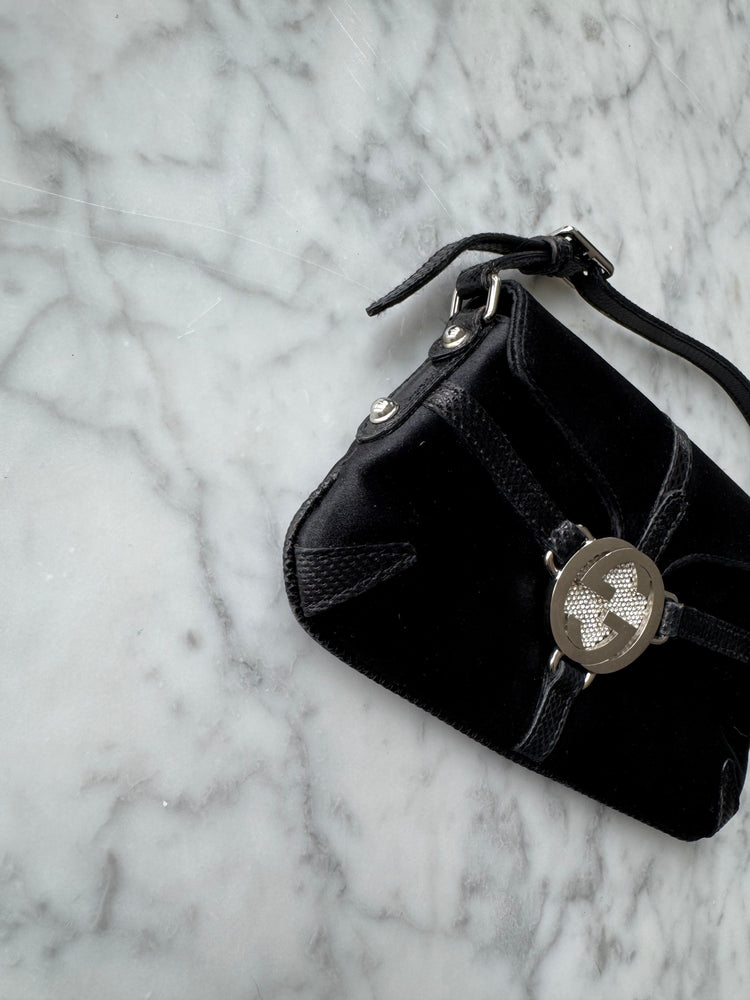 Vintage 90's Mini Gucci Black Satin Bag